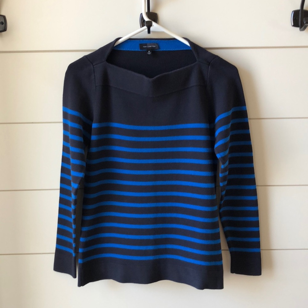 The Limited blue striped sweater size xs